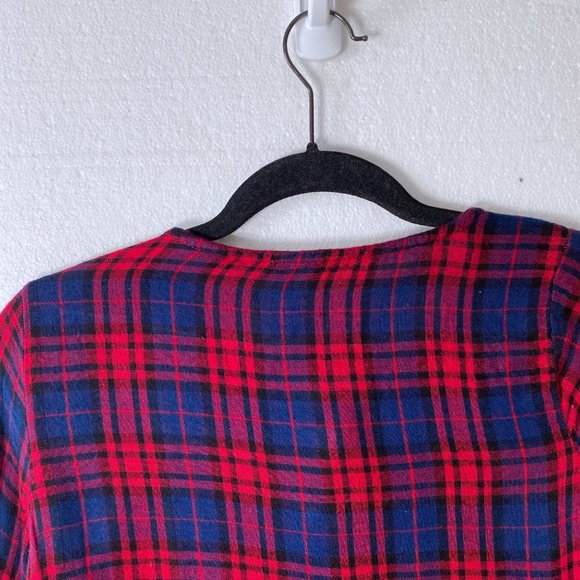 Skies Are Blue XS Plaid Ruffle Peplum Top Blouse - Picture 5 of 11